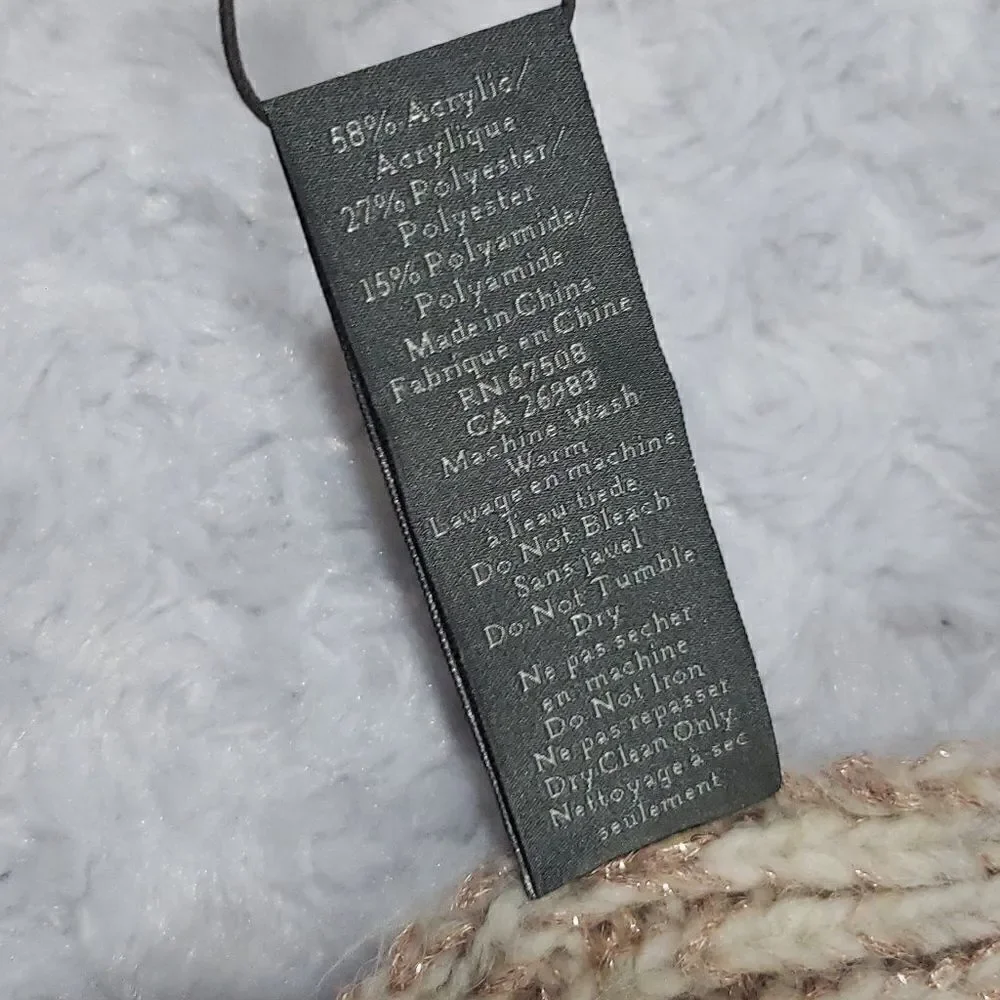 Vince Camuto Marled Shine Muffler Tasseled Scarf in Oatmeal Pink